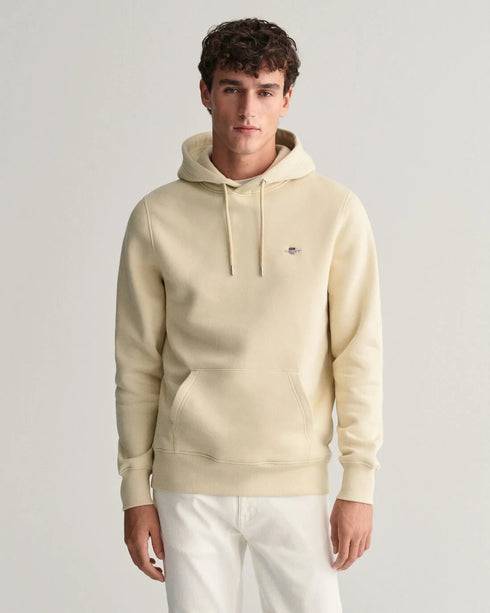 Gant Reg Shield Plain Hoodie Beige